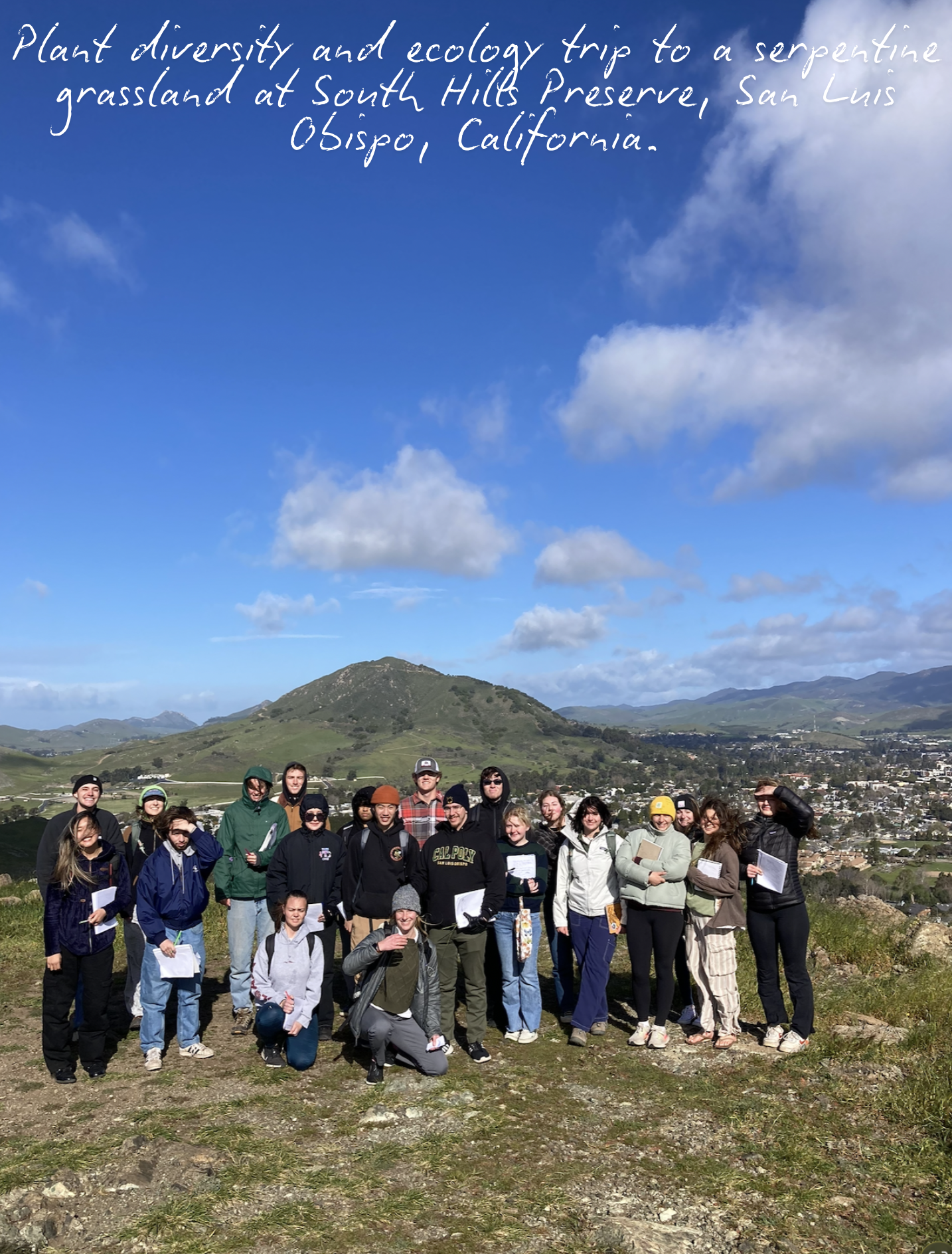 BIO 114 plant diversity and ecology field trip to a serpentine grassland at South Hills Preserve