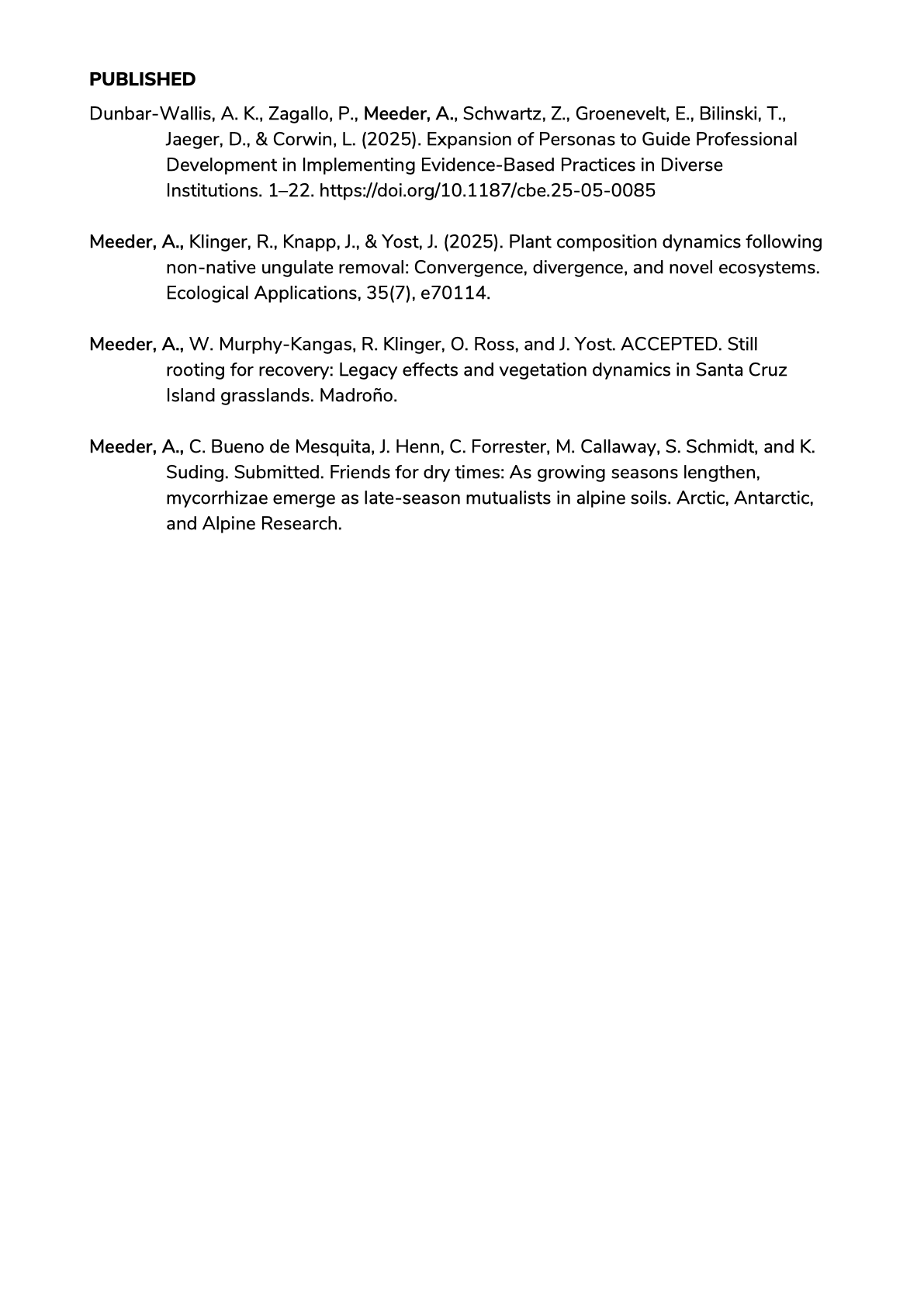 Annie Meeder CV page 2
