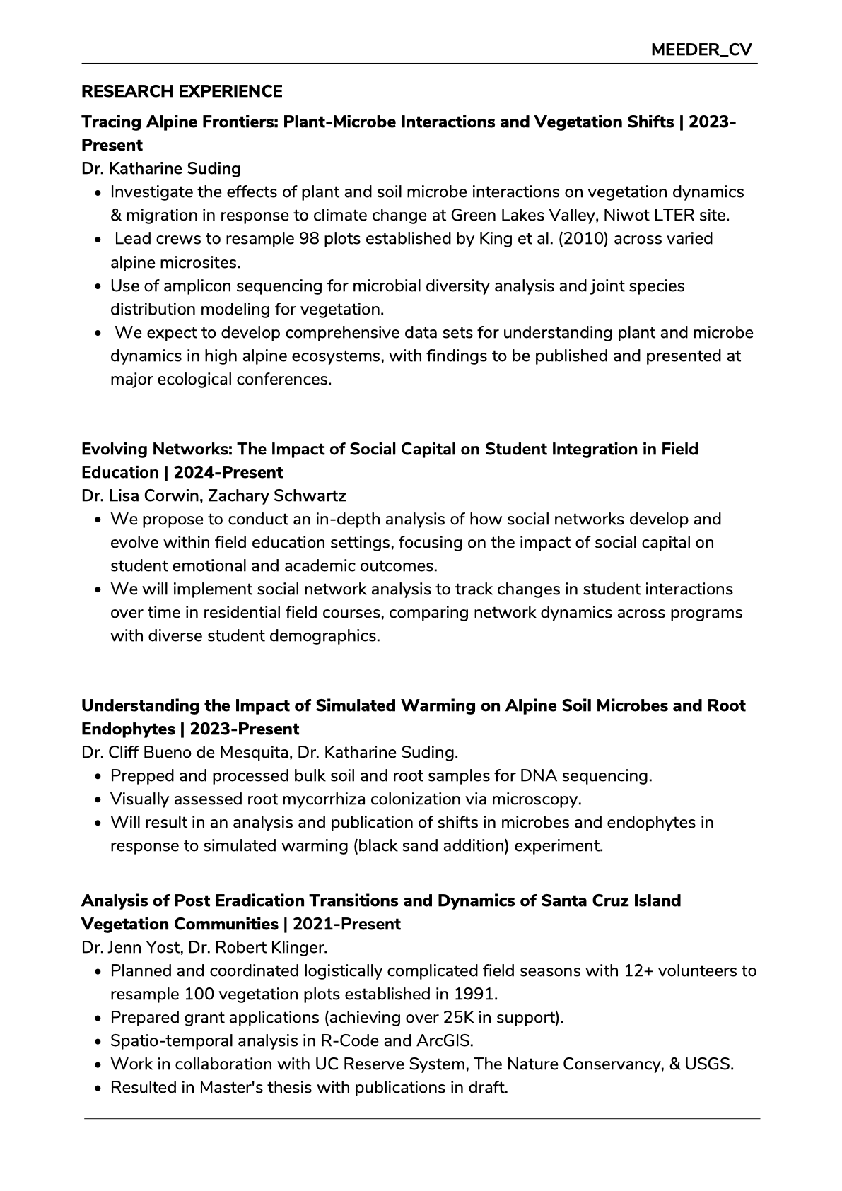 Annie Meeder CV page 3