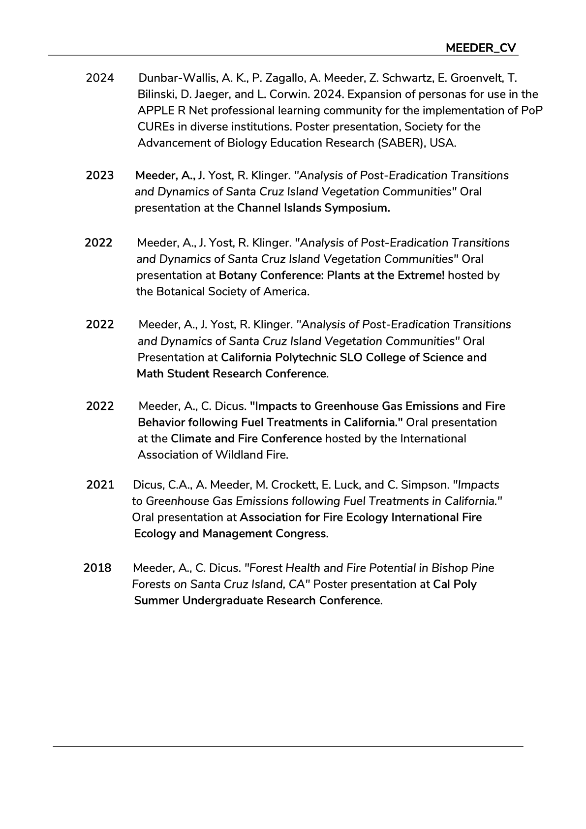 Annie Meeder CV page 7