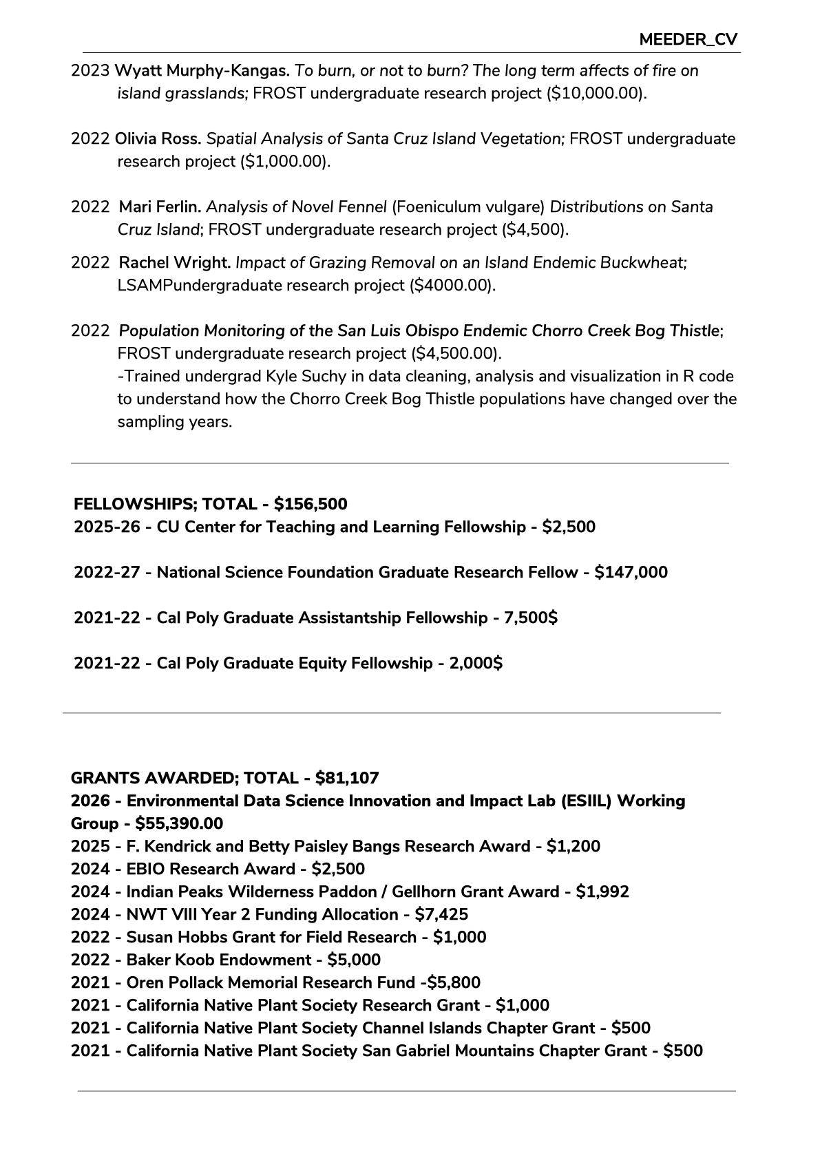 Annie Meeder CV page 9