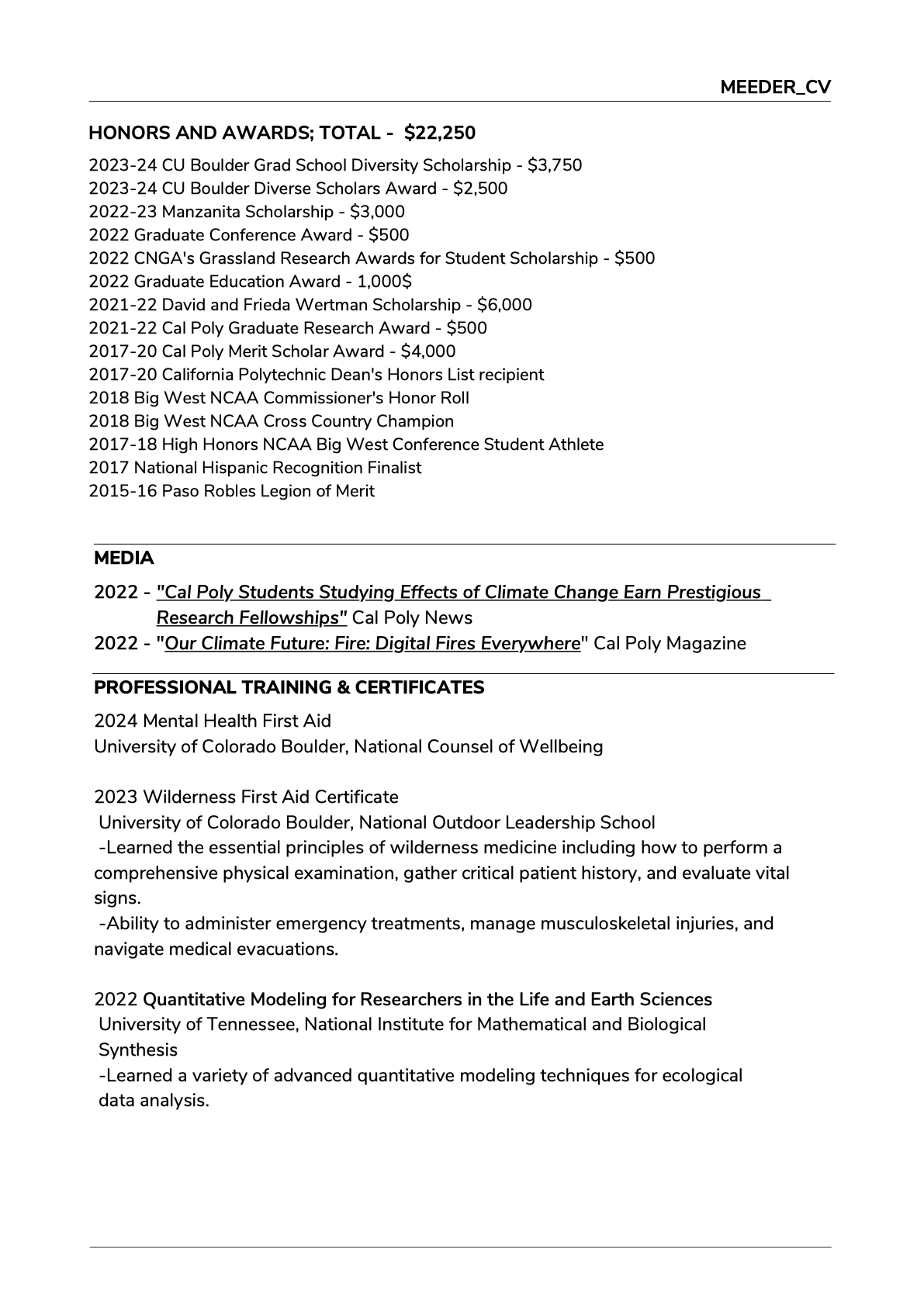 Annie Meeder CV page 10