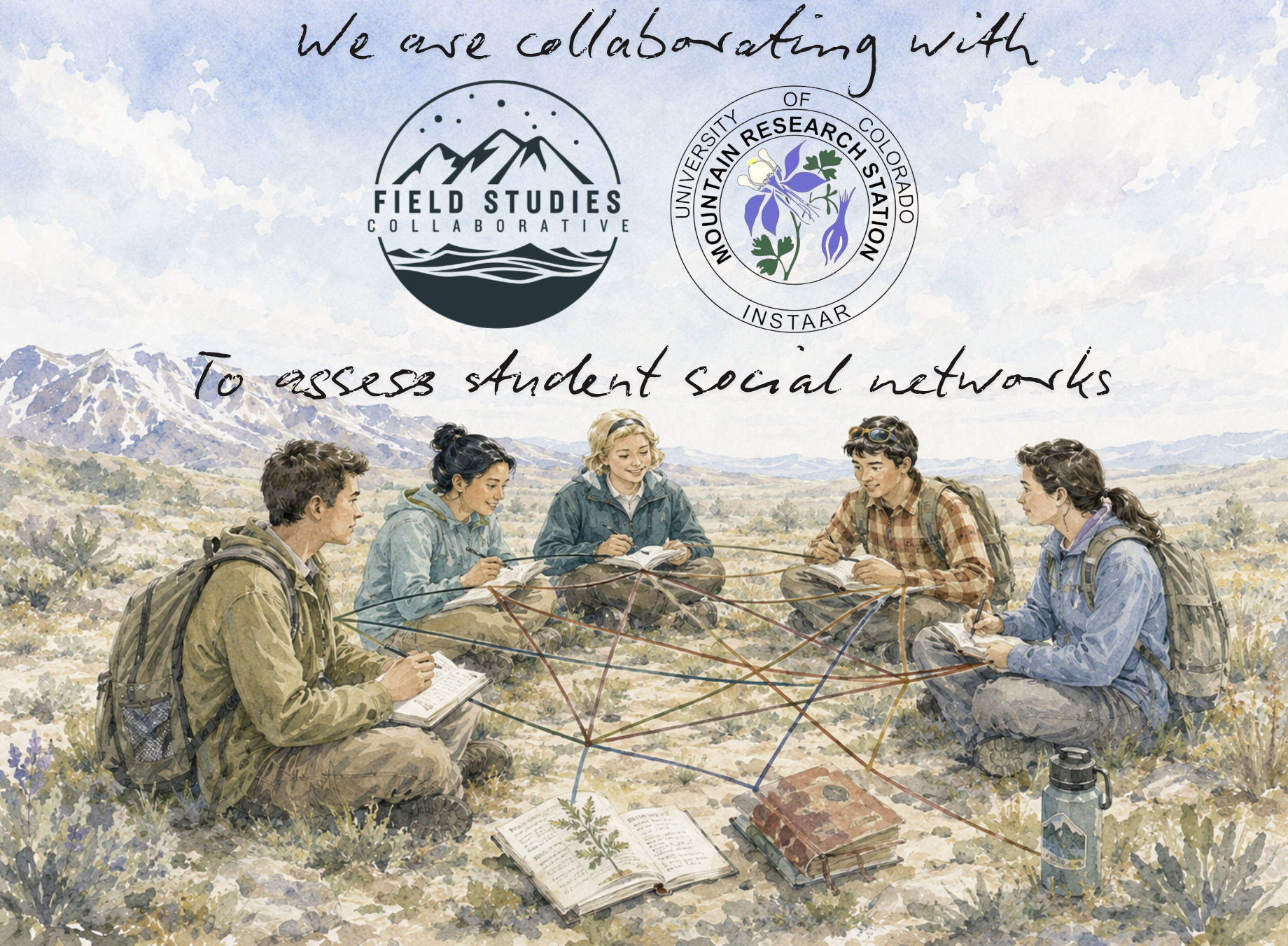 Illustration about collaborating with field courses to assess student social networks