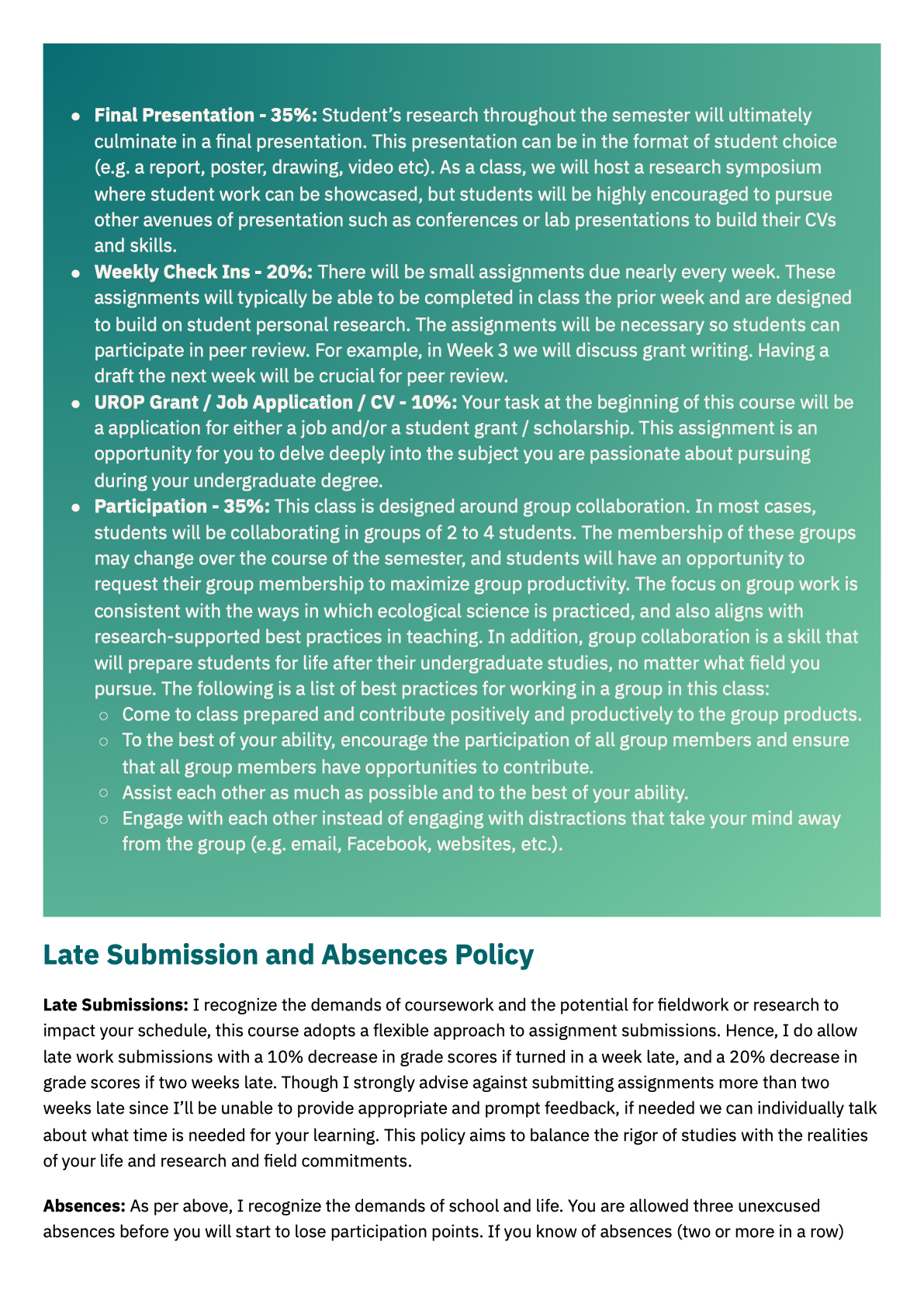 Rooting in Research syllabus page 5